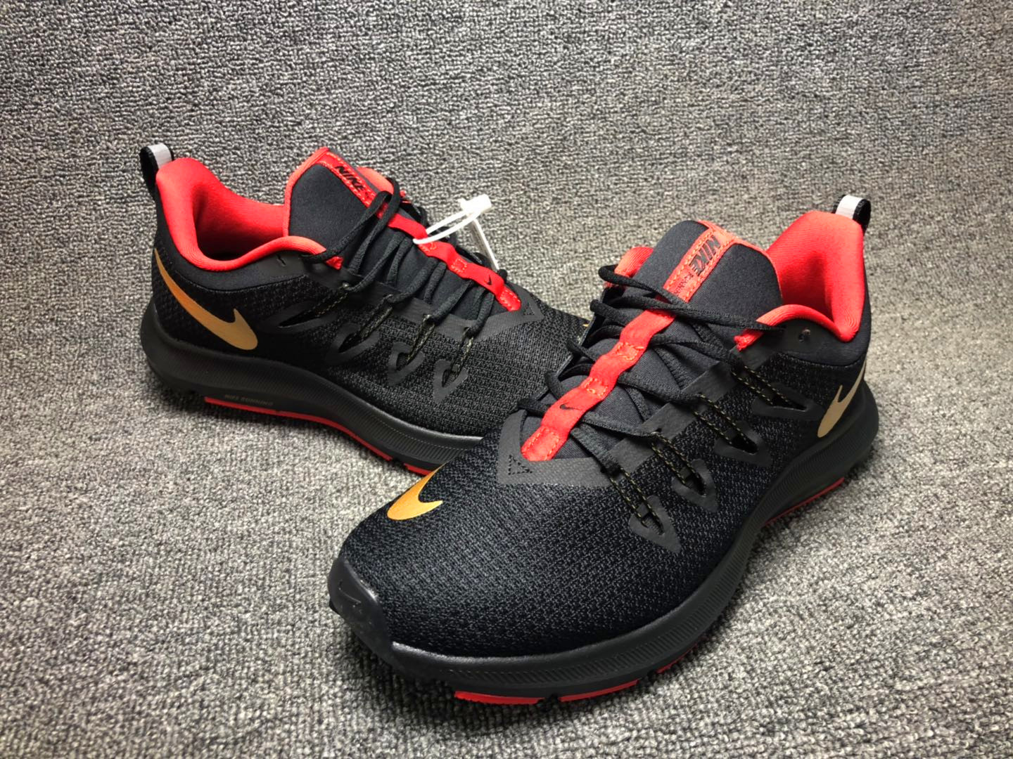 Nike Quest II Black Red Gold Running Shoes